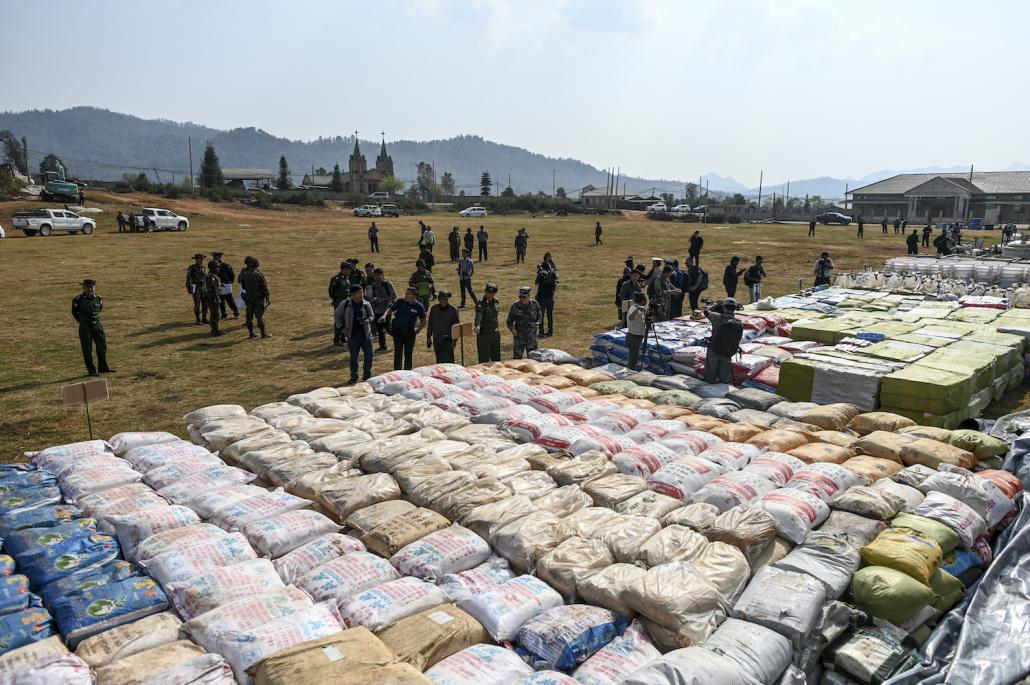 Large haul of narcotics seized in eastern Myanmar