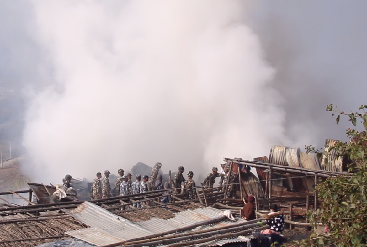 Fire breaks out at scrap collection center in Chobhar