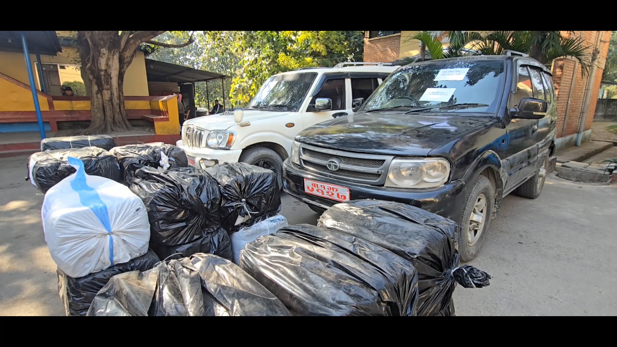 700kg marijuana seized from govt-plated SUVs in Dharan