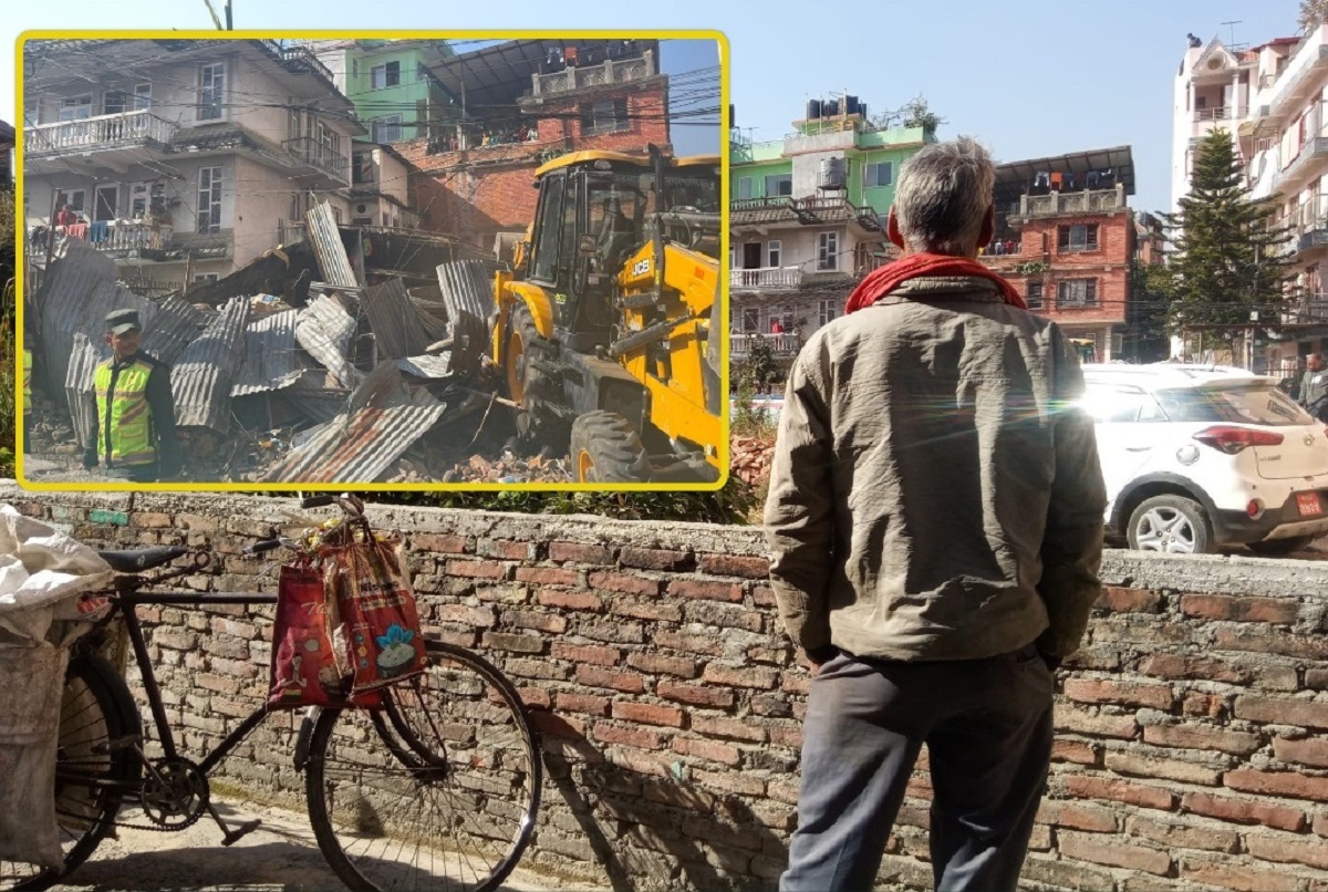 KMC’s bulldozers demolish scrap warehouse, workers left stranded & hungry