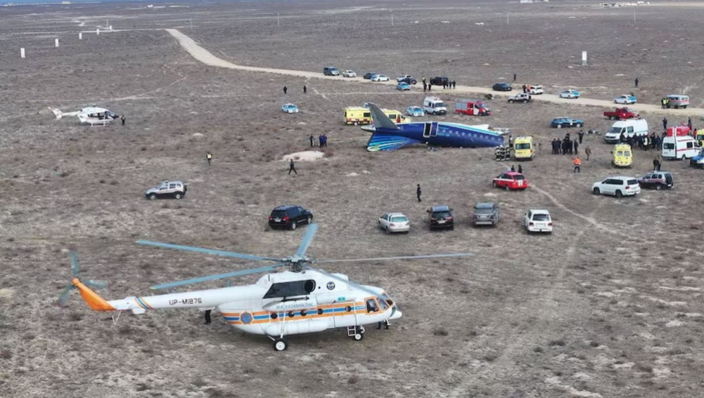 Plane with 67 on board crashes in Kazakhstan, 25 survivors rescued