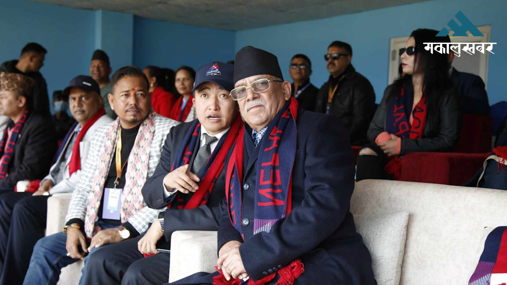 Prachanda attends NPL final (photos)