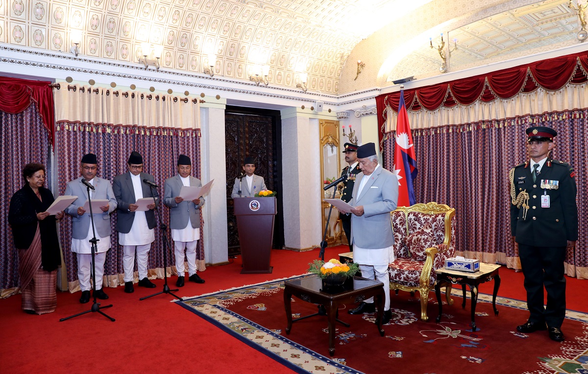 Four newly appointed ambassadors take oath before President Paudel