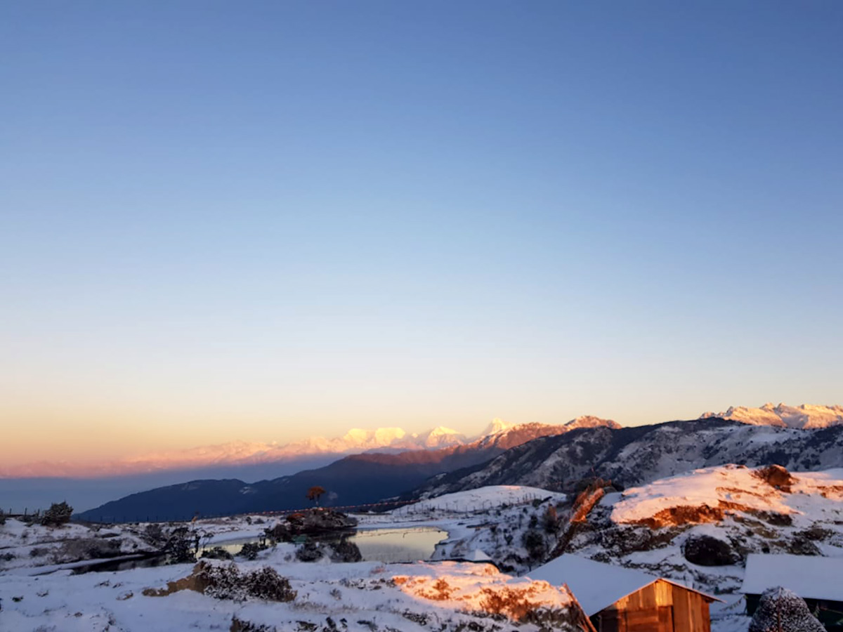 Guphapokhari blanketed in snow