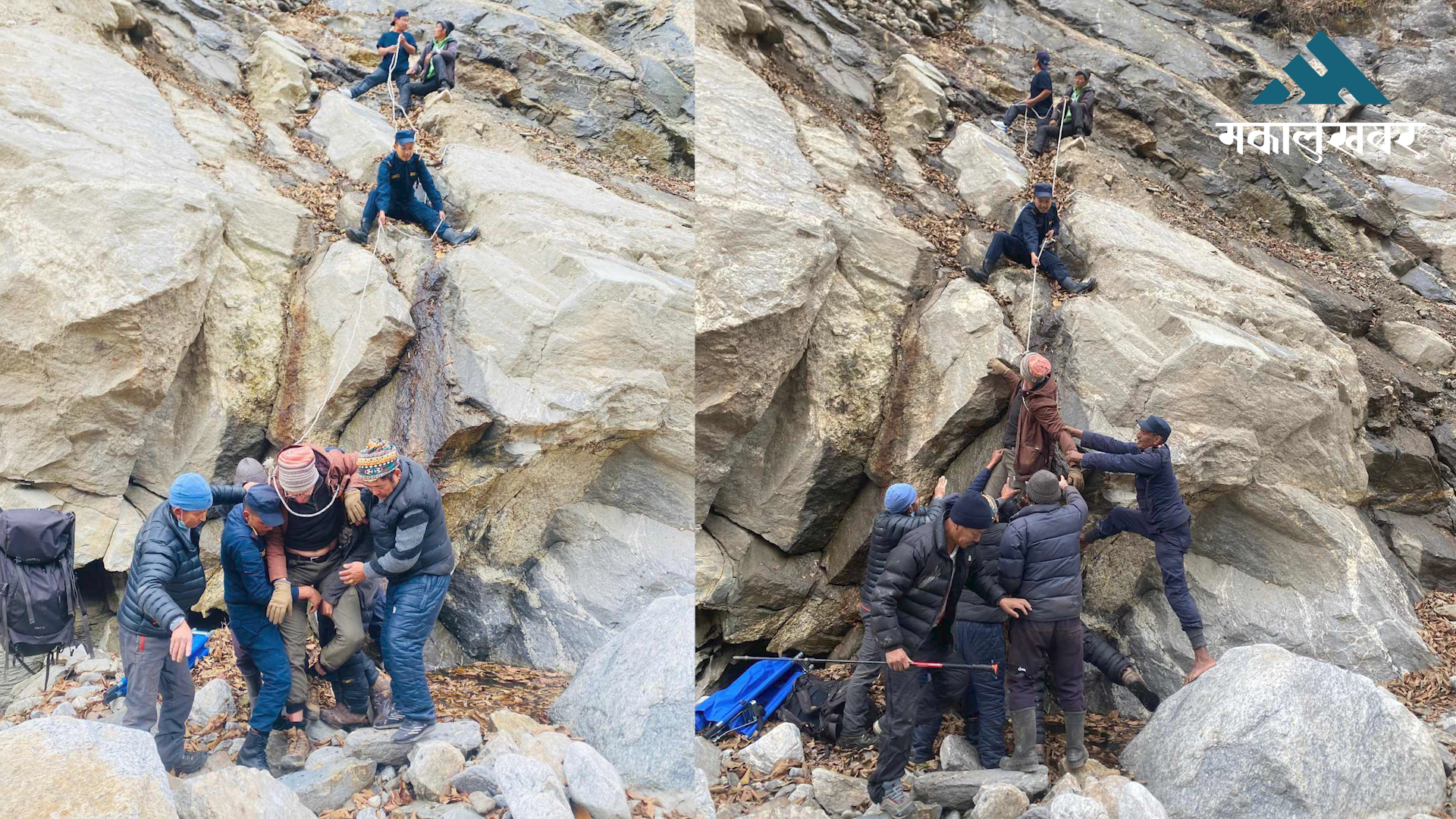 Foreign tourist who fell off cliff rescued