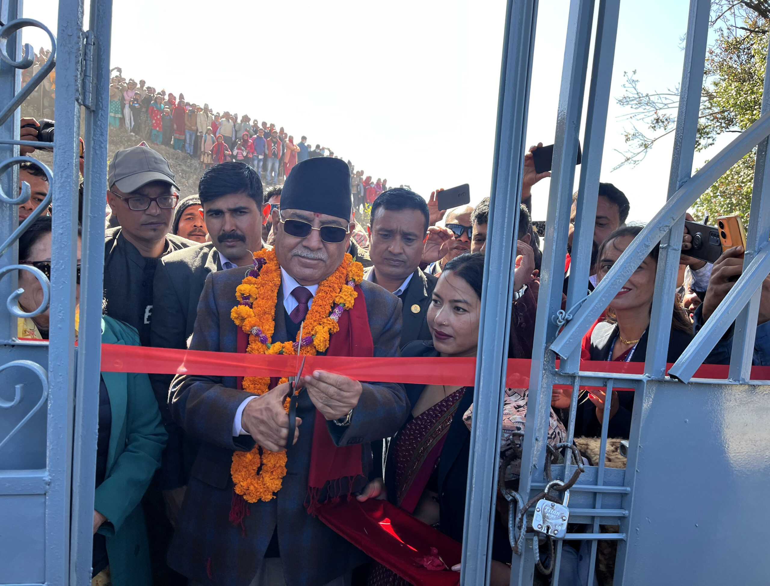 Prachanda inaugurates Malika Peace Park & helipad in Gulmi