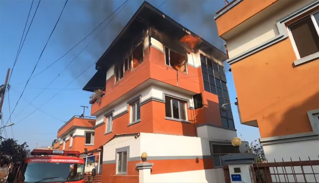 Fire breaks out at Civil Homes in Lalitpur