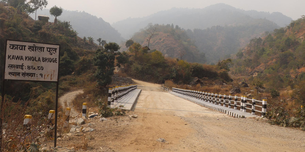 Concrete bridge over Kawakhola in Bhojpur