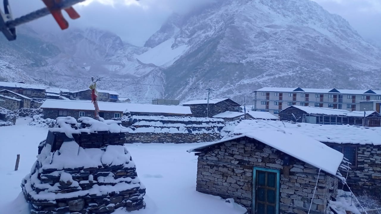 Nubri Valley in northern Gorkha witnesses snowfall