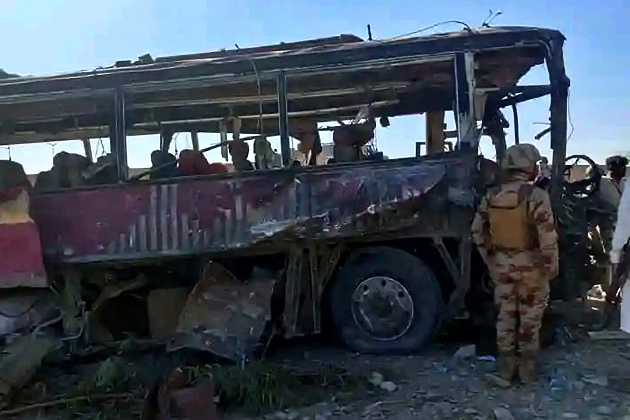 Suicide car bomber hits buses carrying security forces, 7 dead