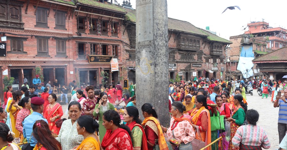 Devotees throng Bhimsen Temple in Bhaktapur