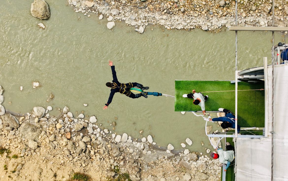 Nepal Police trainees do Bungee Jump in ‘Commando’ training at The Cliff (photos)