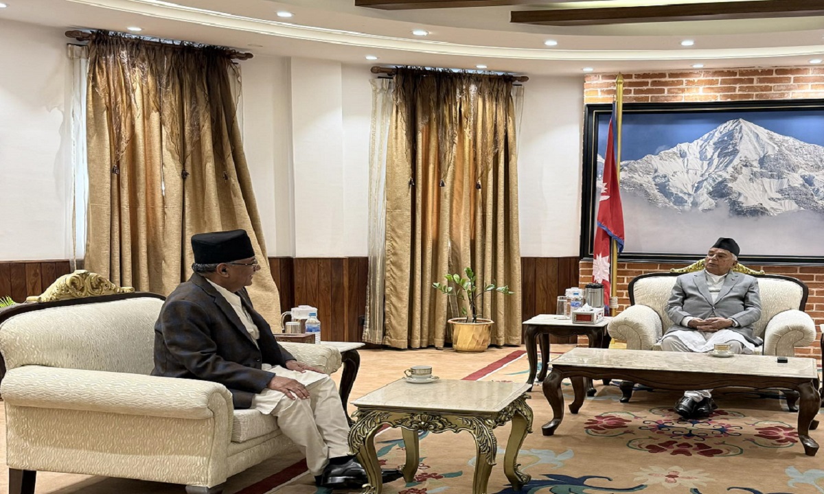 Prachanda meets President Paudel