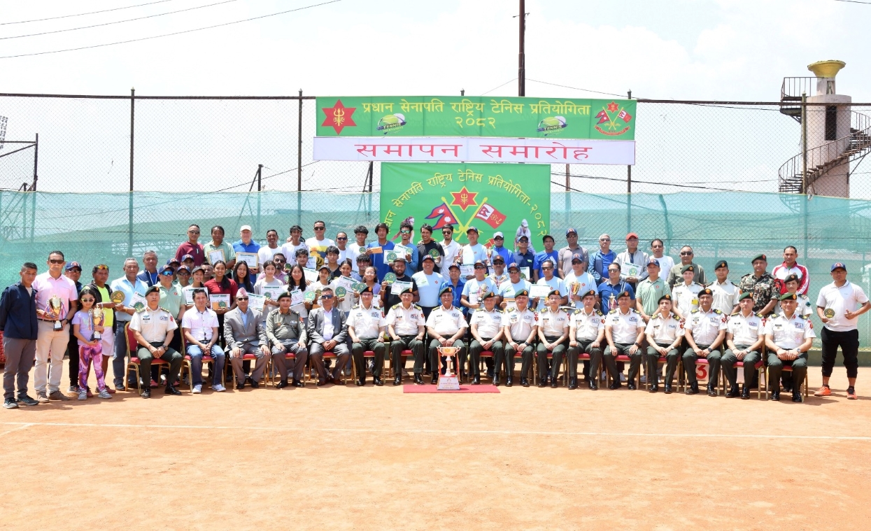 CoAS Sigdel honours winners of National Tennis Tournament 2082