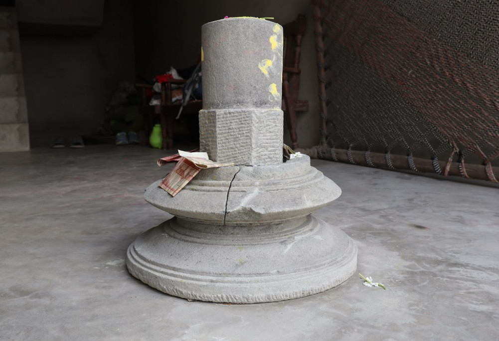 Ancient Shiva Linga unearthed in Kapilvastu pond excavation