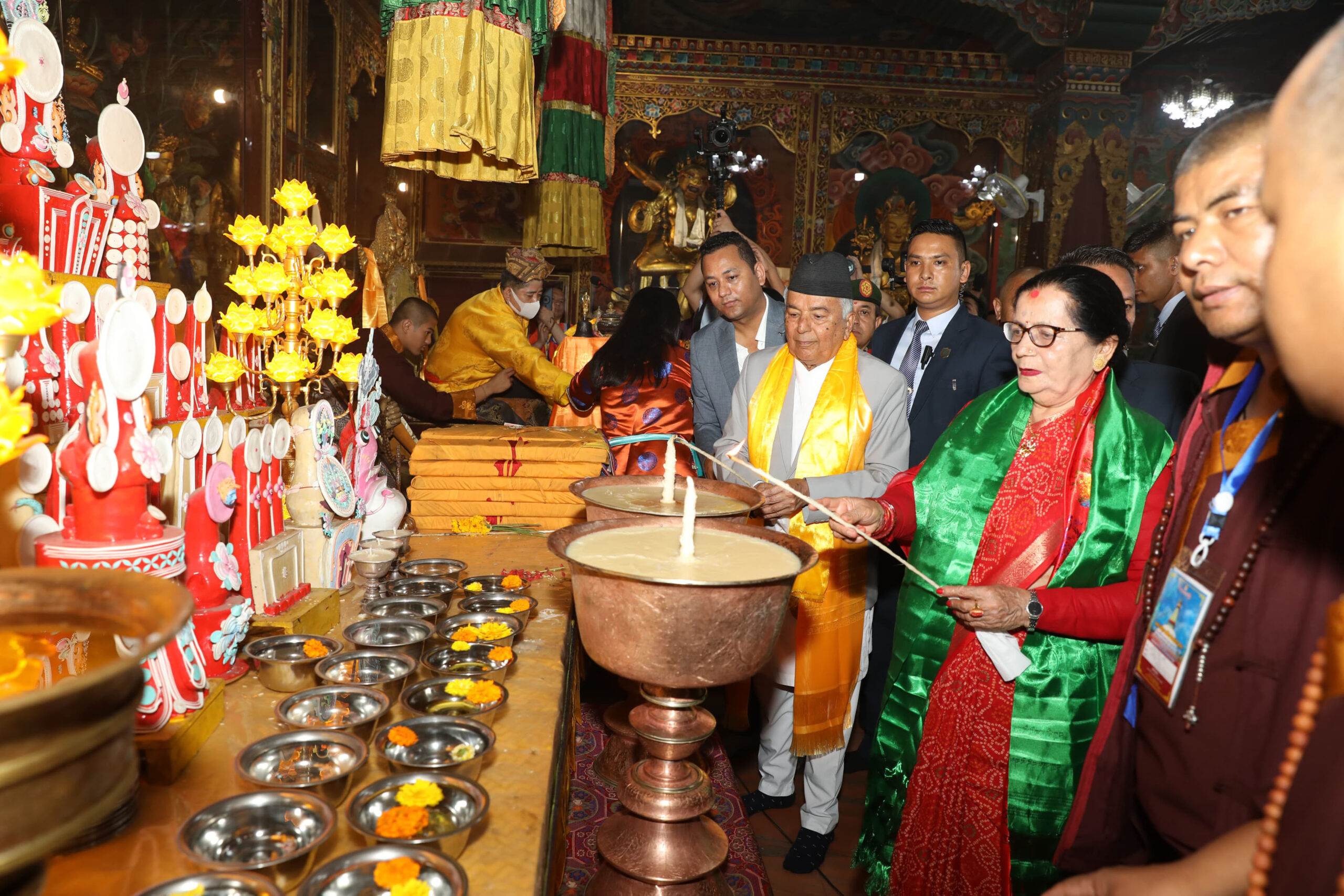 President Paudel conducts worship at Lhakhang monastery of Bouddha (photos)