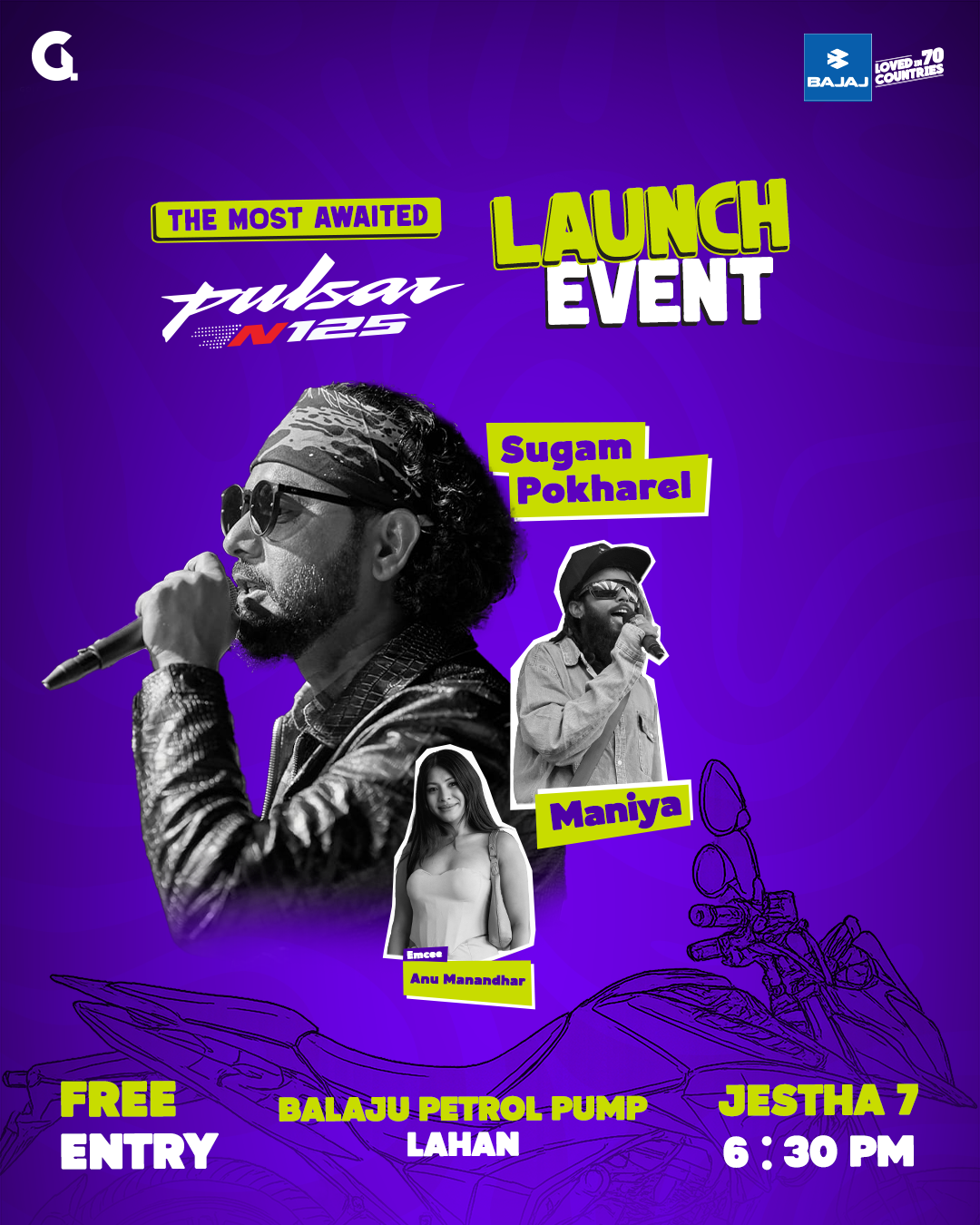 Pulsar N125 launching with a musical event in Lahan