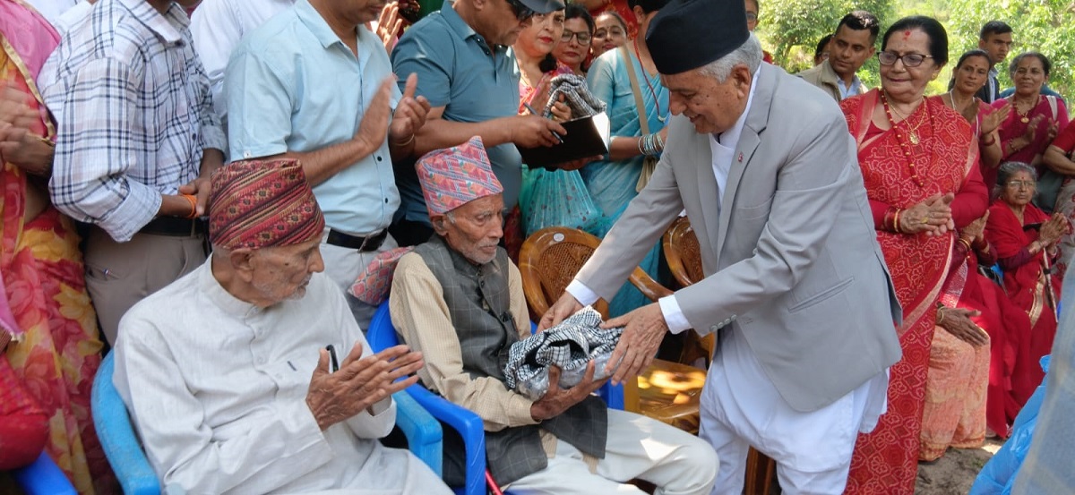 President Paudel honors senior citizens in Tanahun