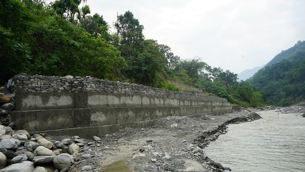 Composite wall built to control Myagdi River erosion