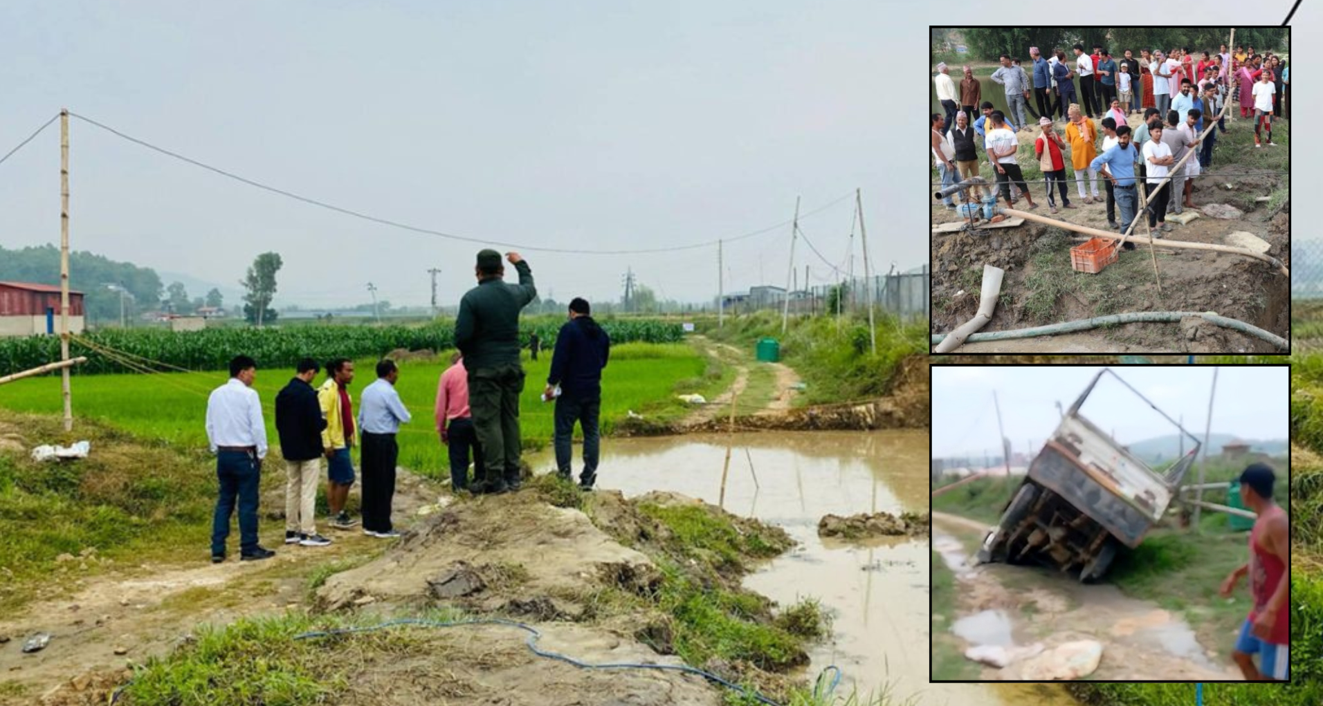 Geologists probe sinkhole incident in Hetauda after pickup truck disappears