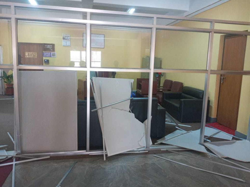 NSU-backed students vandalize TU VC Office