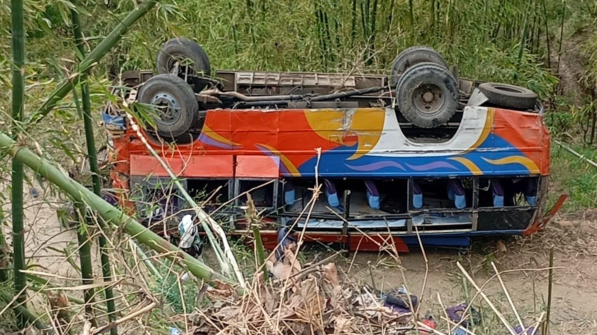 Passenger bus accident in Dhankuta: One dead, 13 injured