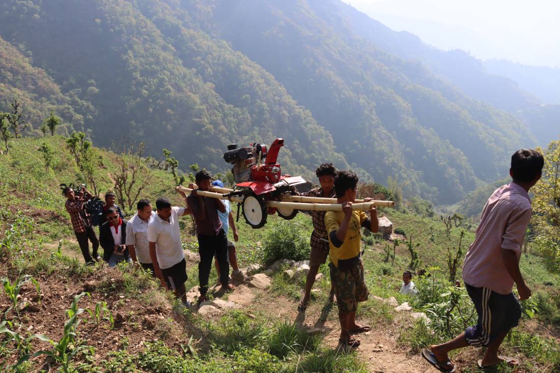 Hand tractor reaches remote Kanda