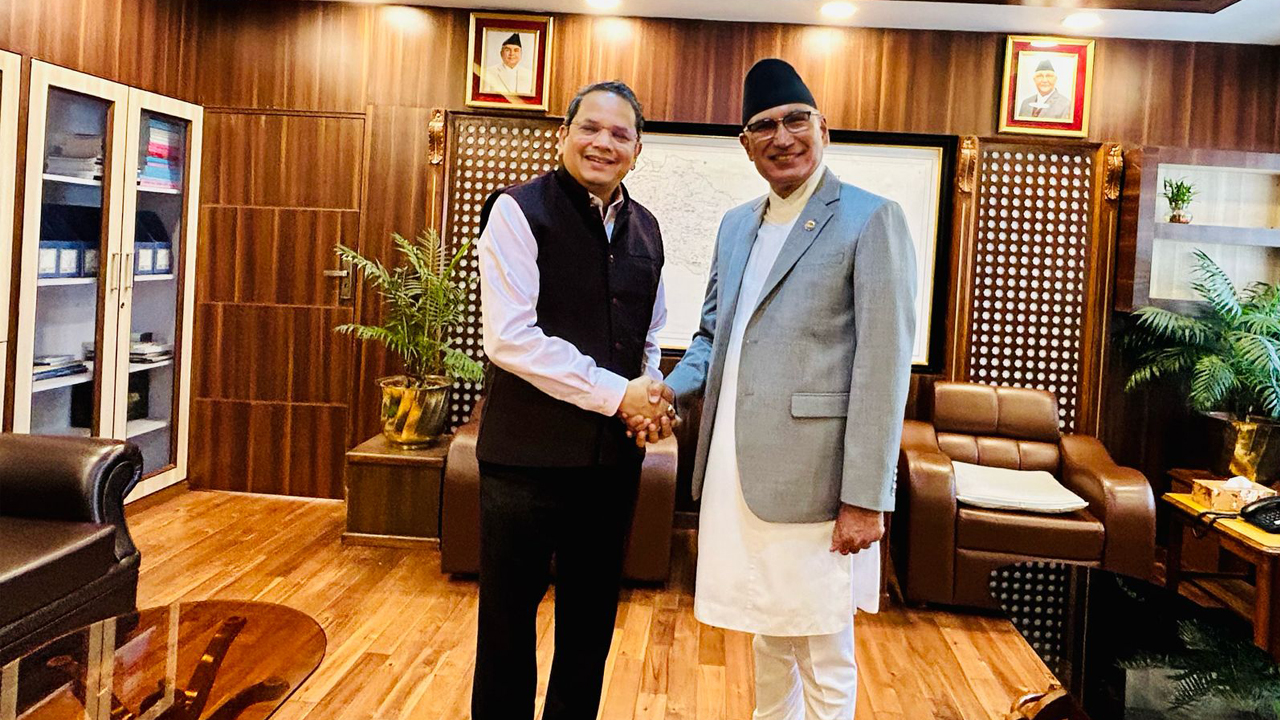 DPM and FM Paudel & BJP Foreign Affairs head Chauthaiwale met