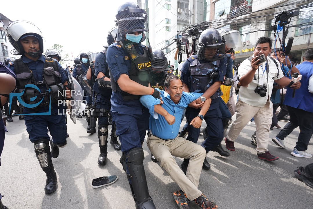 Kamal Thapa detained during pro-monarchy protest