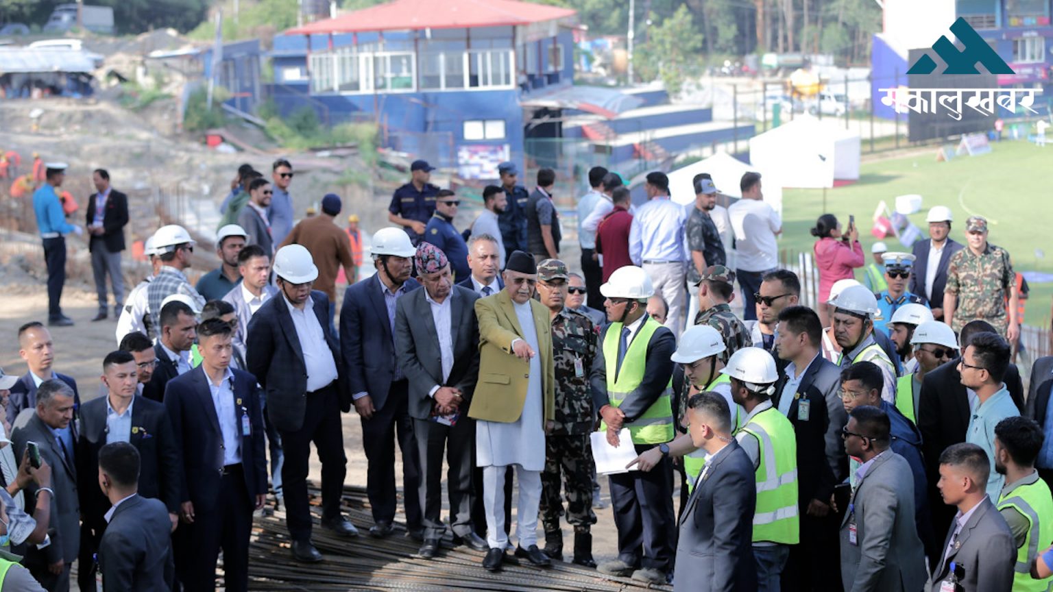 PM Oli inspects Kirtipur Cricket Ground upgrade (photos)
