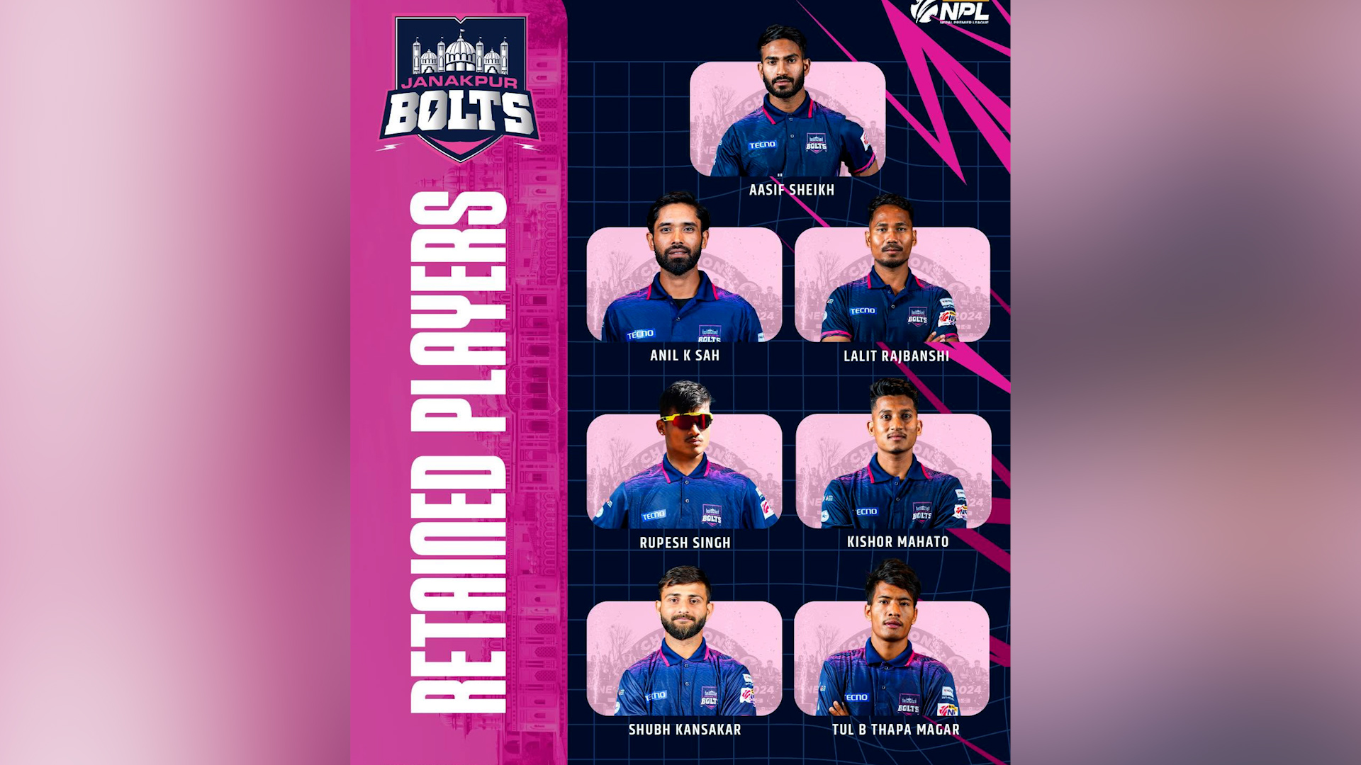Janakpur Bolts retain 7 players, 4 released
