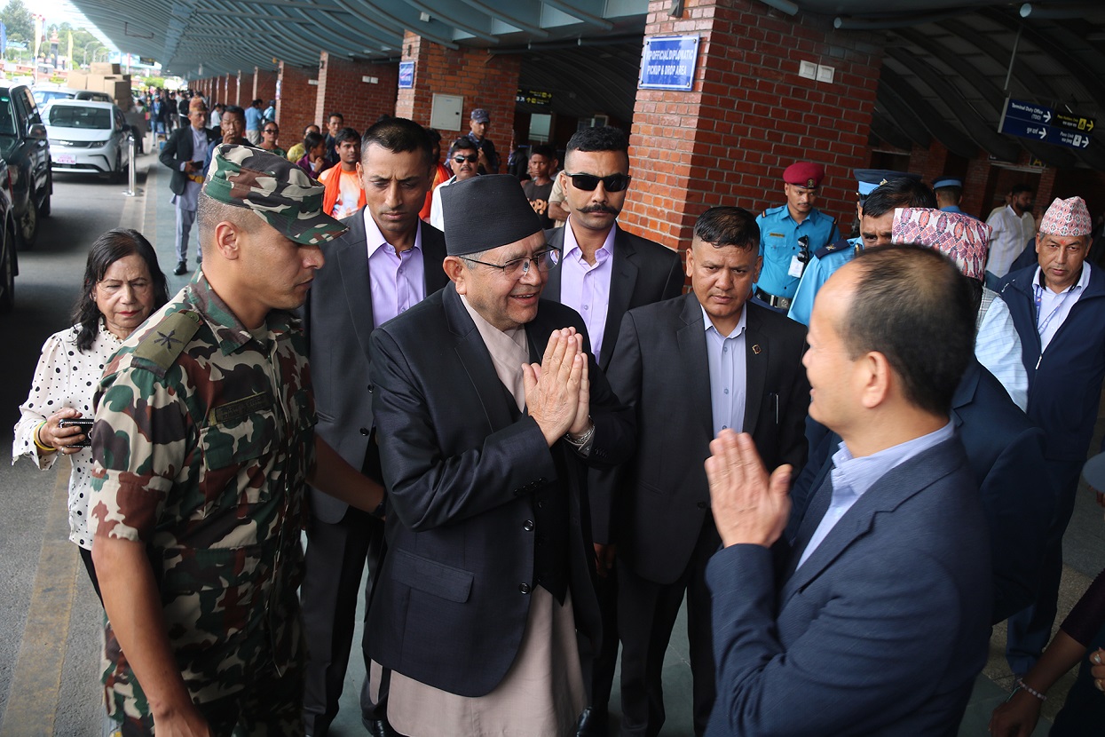 Speaker Ghimire returns home