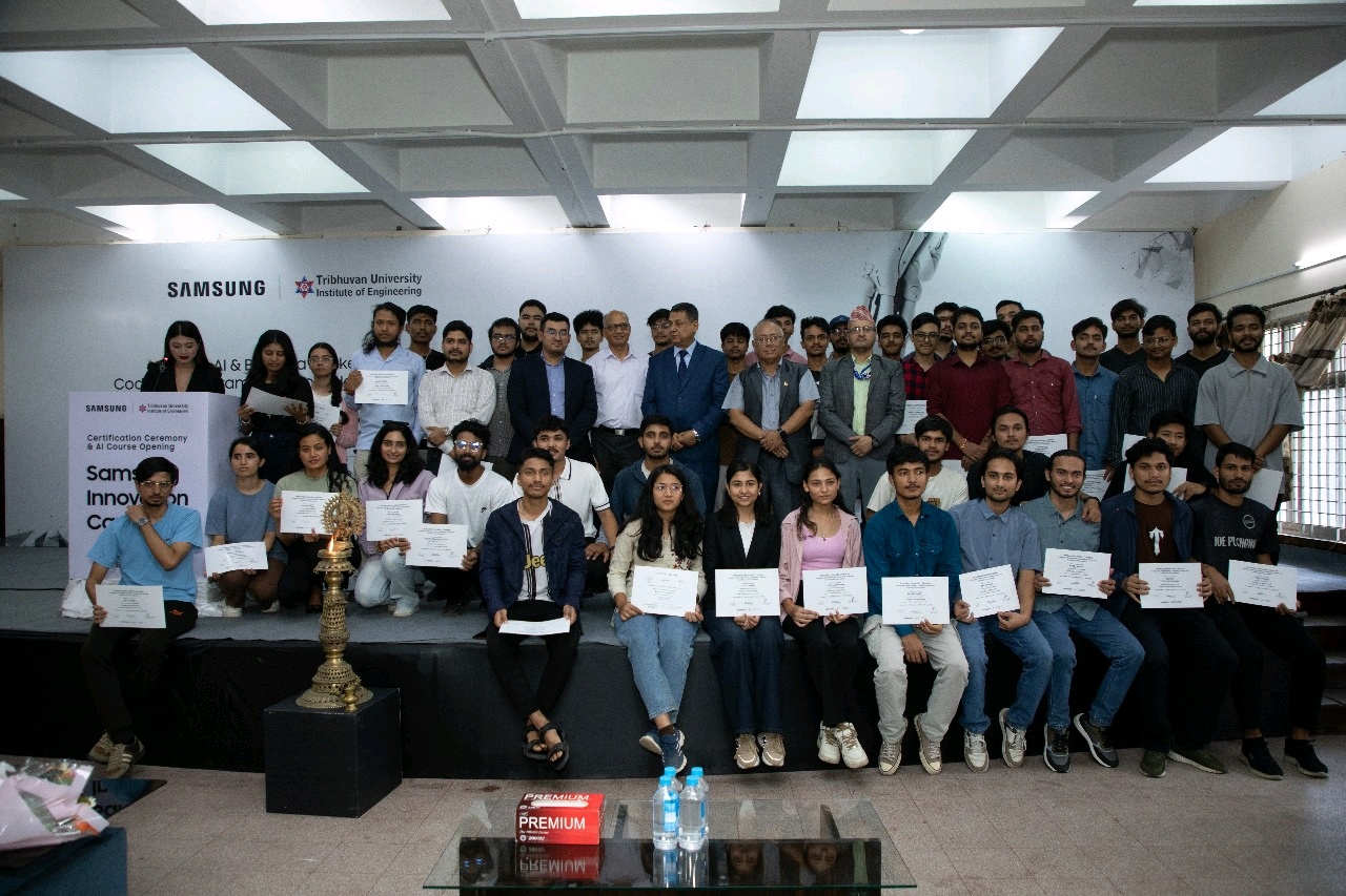 Samsung awards certificates to 56 students of Samsung Innovation Campus in Nepal