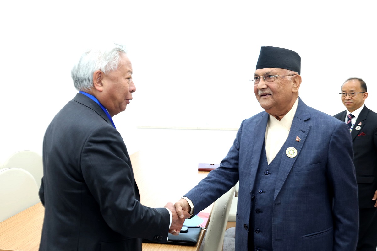 AIIB President Jin Liqun holds courtesy meeting with PM Oli
