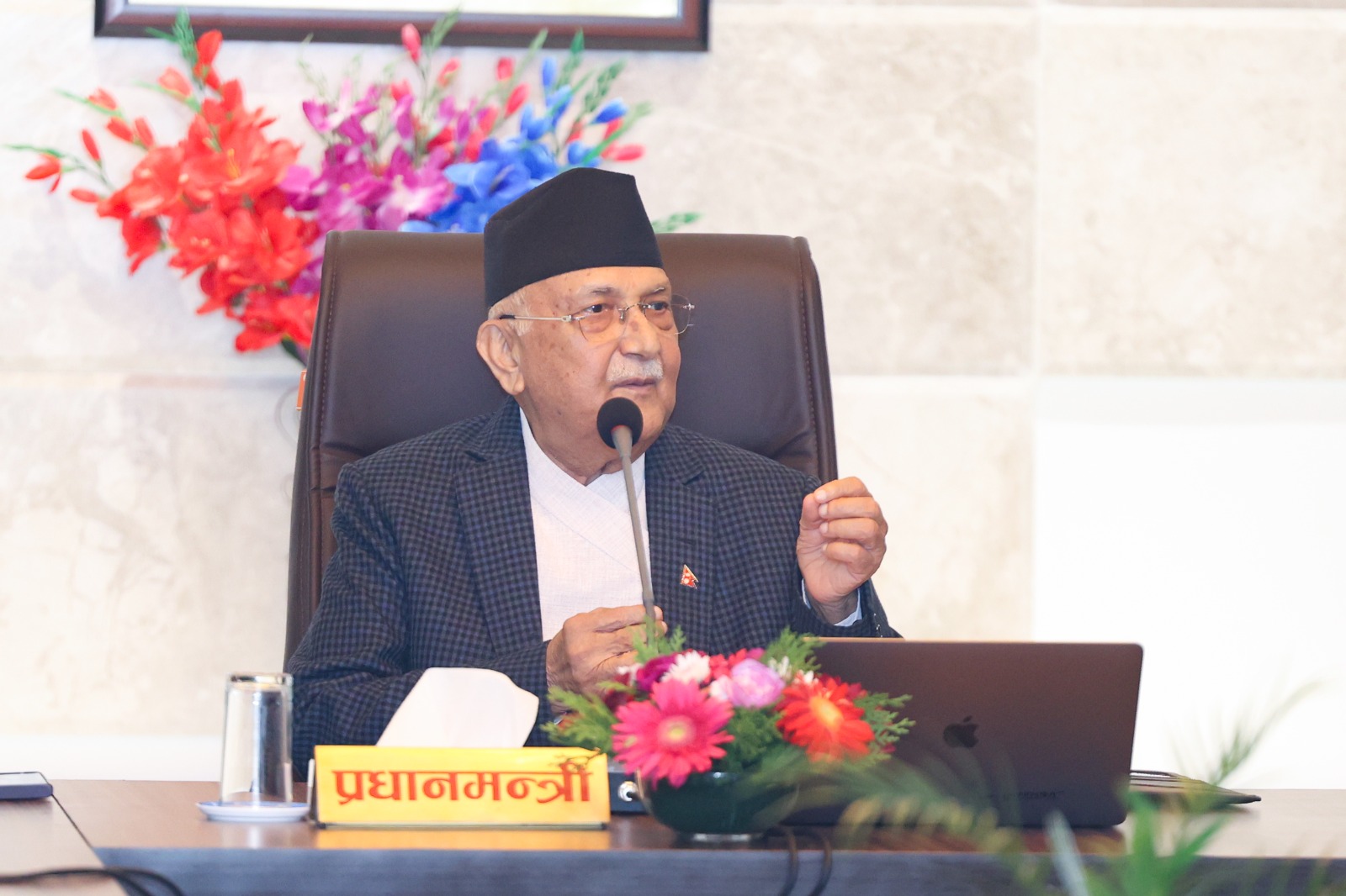 PM Oli discussing with minister on supply of chemical fertilizer