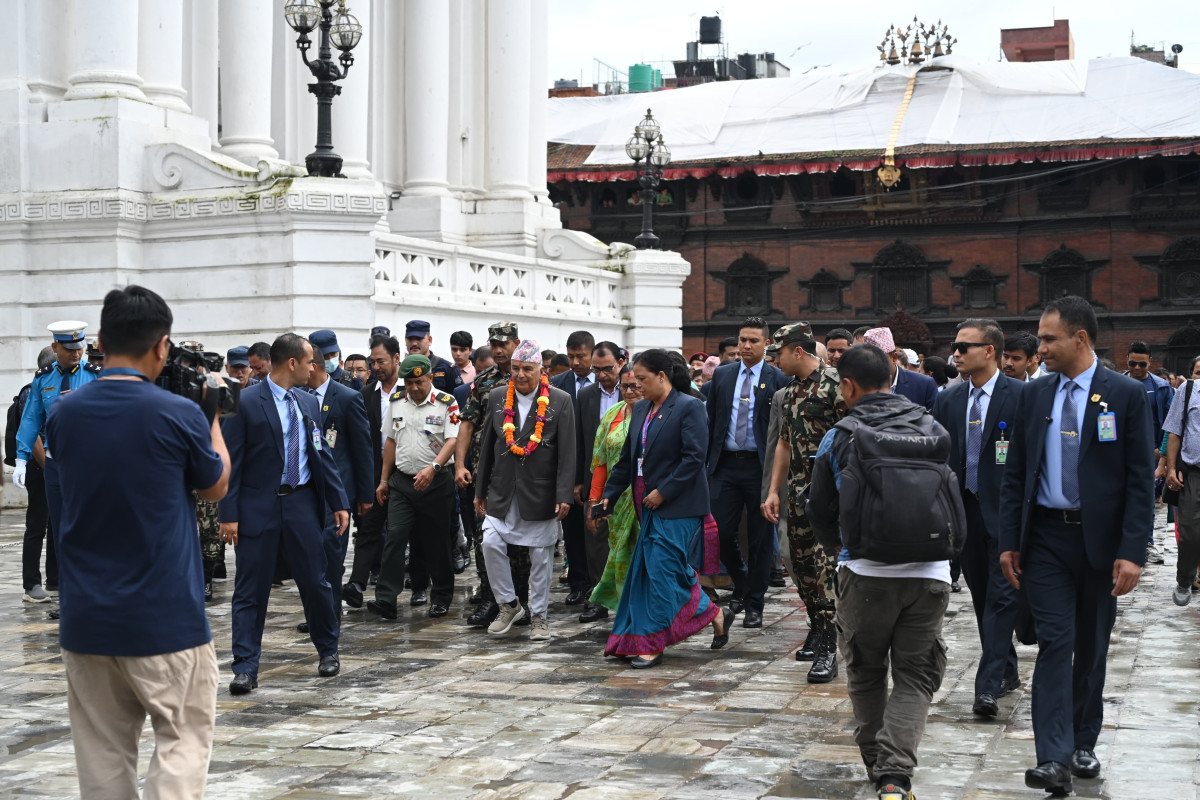 President Paudel visits Basantapur Heritage Site (photos)