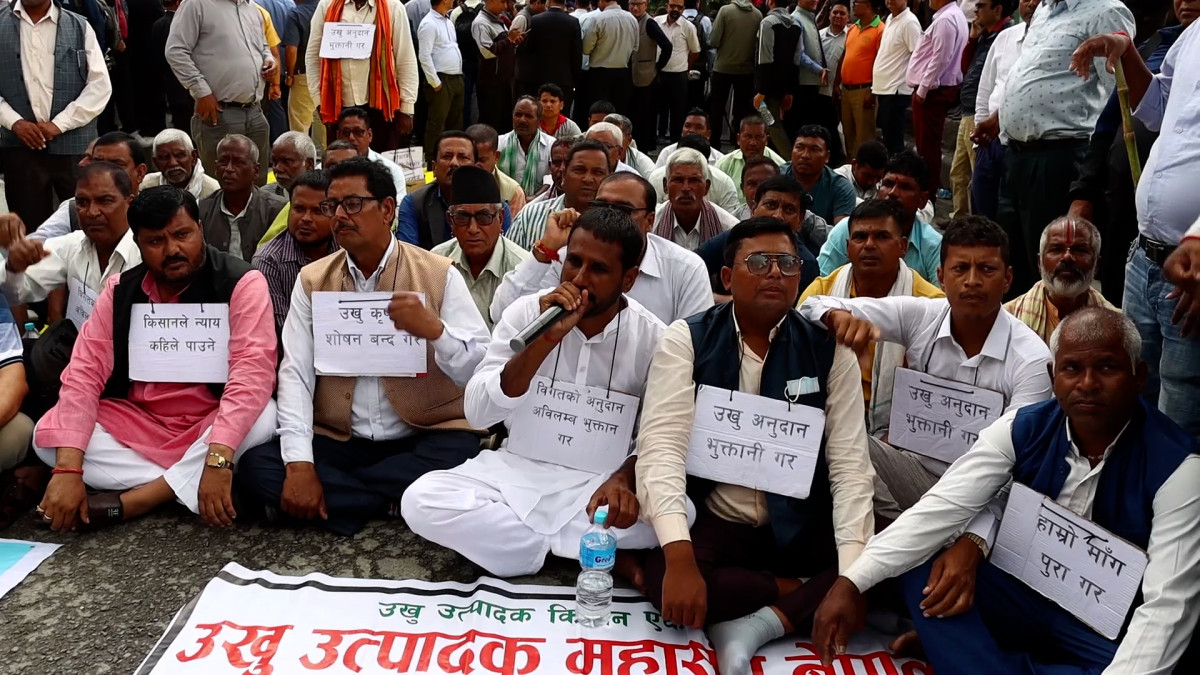Sugarcane farmers stage protest in Kathmandu, demand subsidy payment