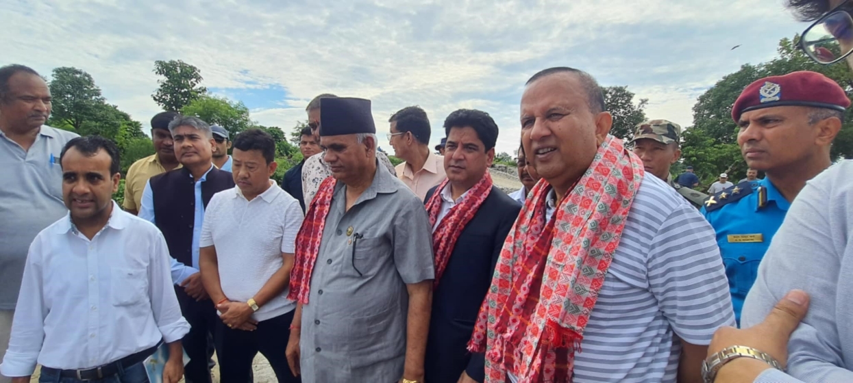 Leaders inspect construction site of Dodhara Chandani Dry Port