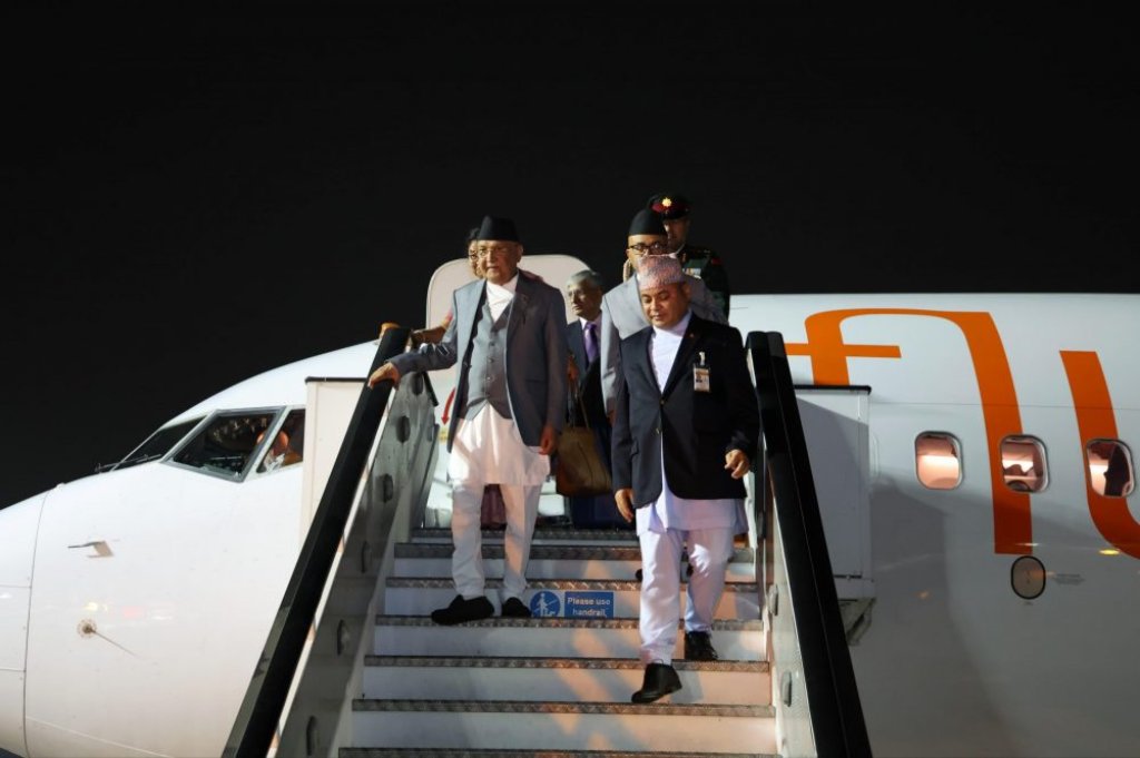 PM Oli reaches Dubai