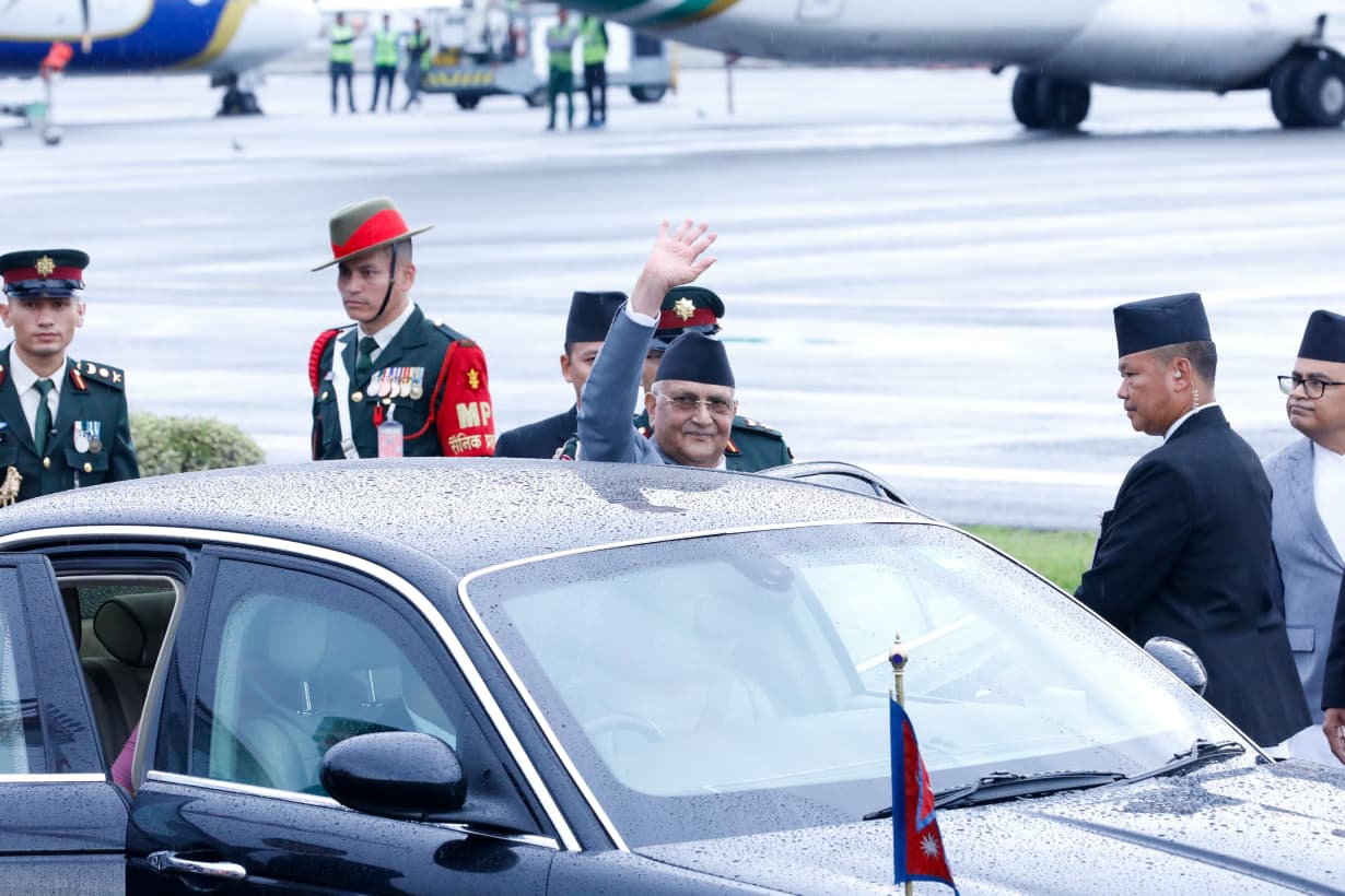PM Oli departs for China to attend SCO Summit (photos)