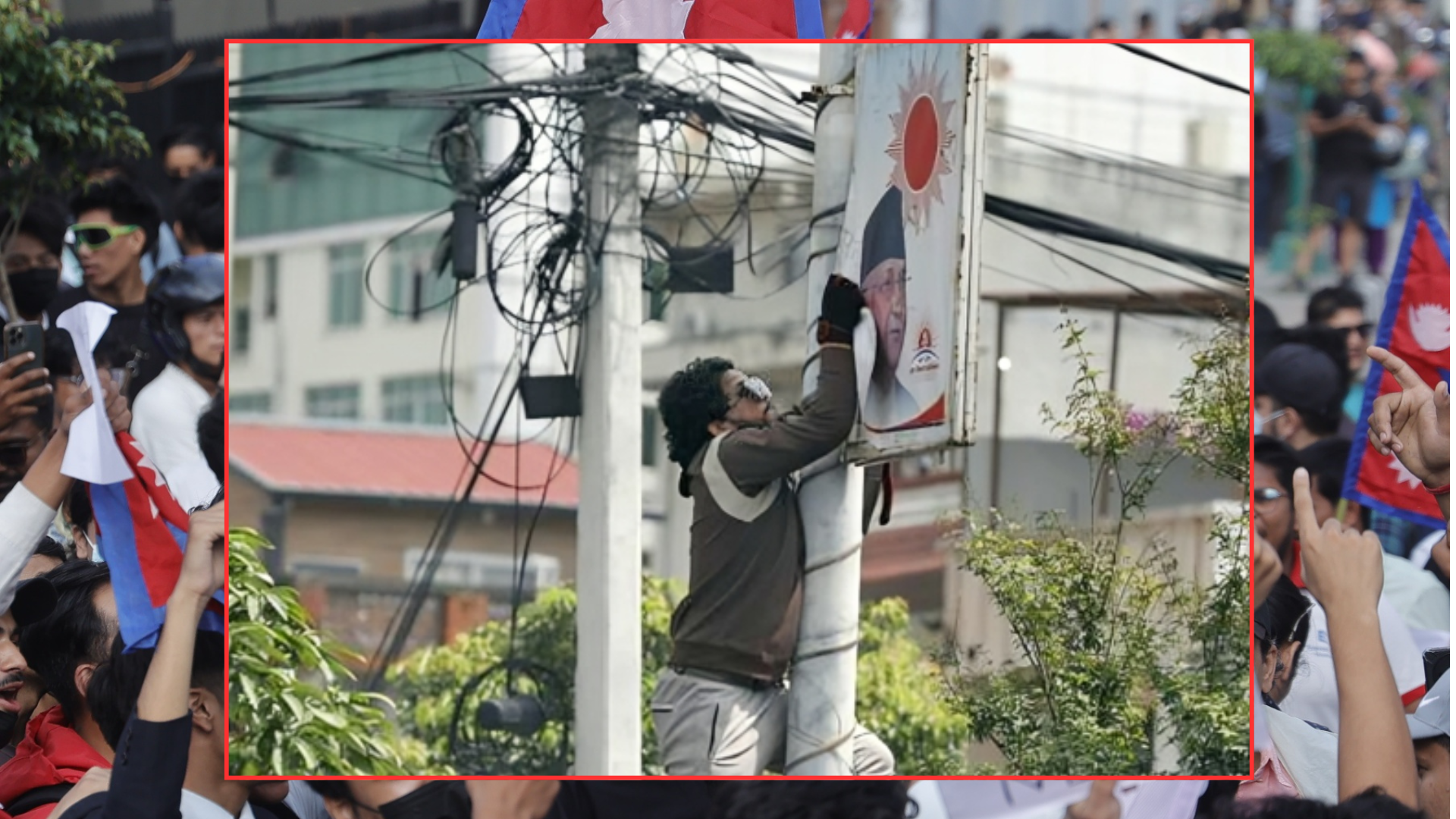 Gen Z protesters tear down PM Oli’s photo