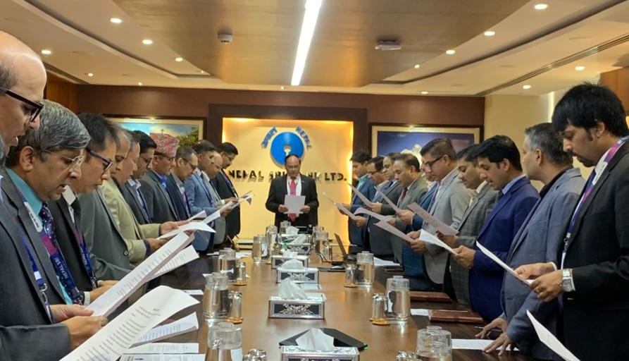 Nepal SBI Bank employees pledge on Global Ethics Day