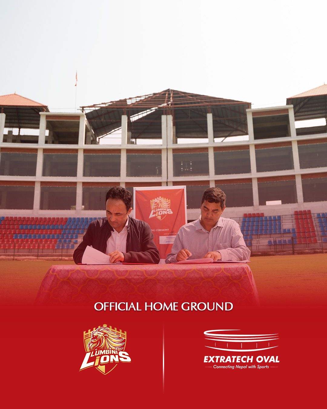 Partnership MoU between Lumbini Lions & Extratech Oval Cricket Ground, Bhairahawa