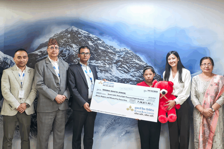 Kumari Bank awards scholarship to former living goddess Trishna Shakya