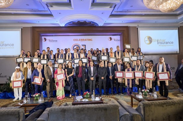 Shikhar Insurance marks 21 years, honors employees & collects 1,439 units of blood
