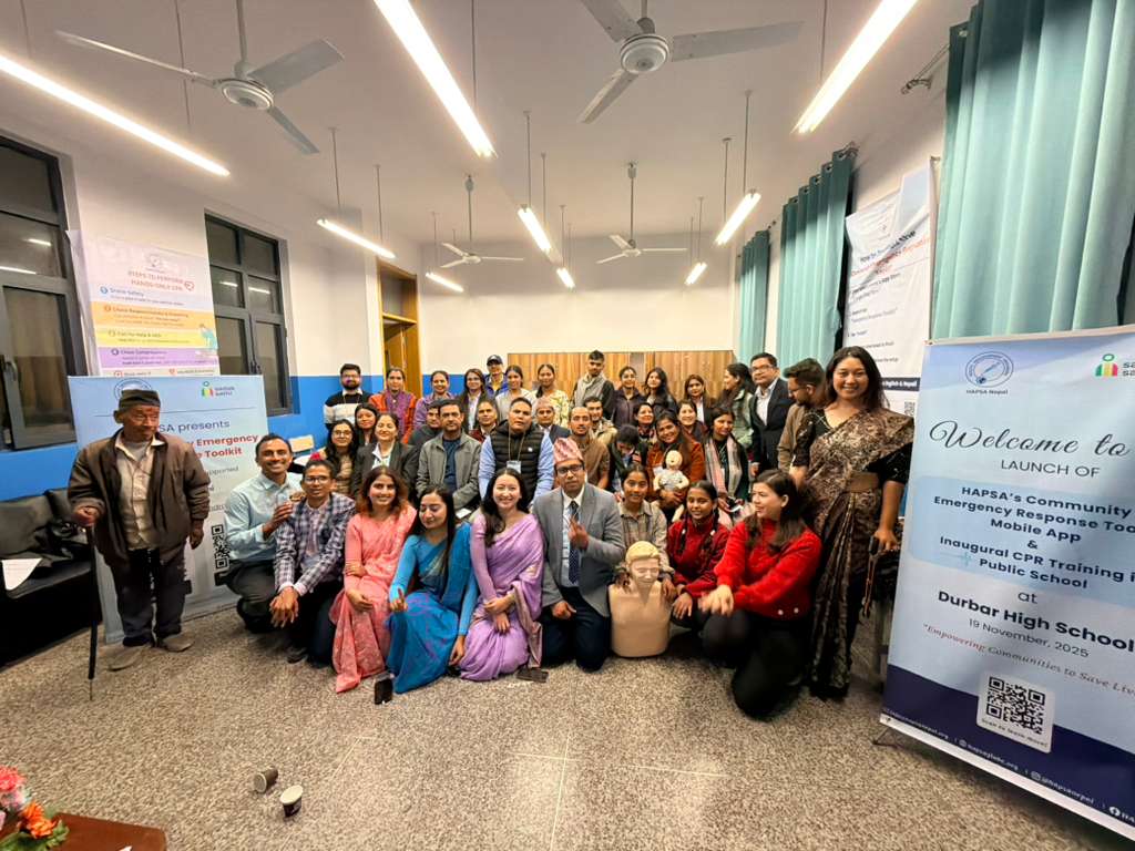 HAPSA Nepal launches CERT app, hosts CPR training at Durbar High School
