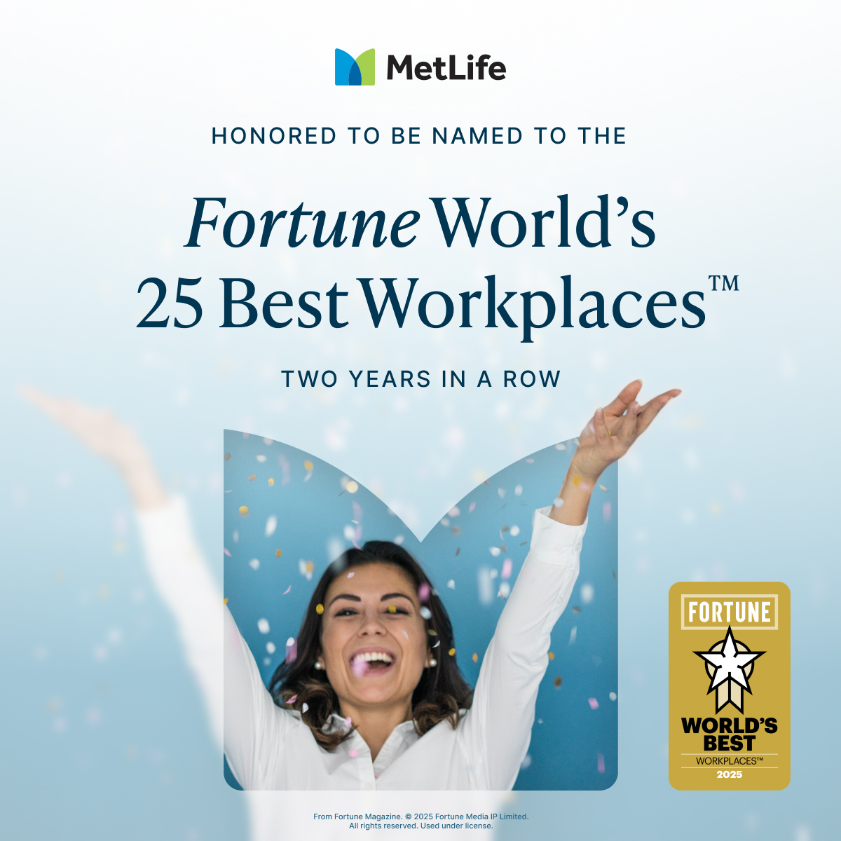 MetLife celebrated as a top 25 Fortune World’s Best Workplace TM 2025