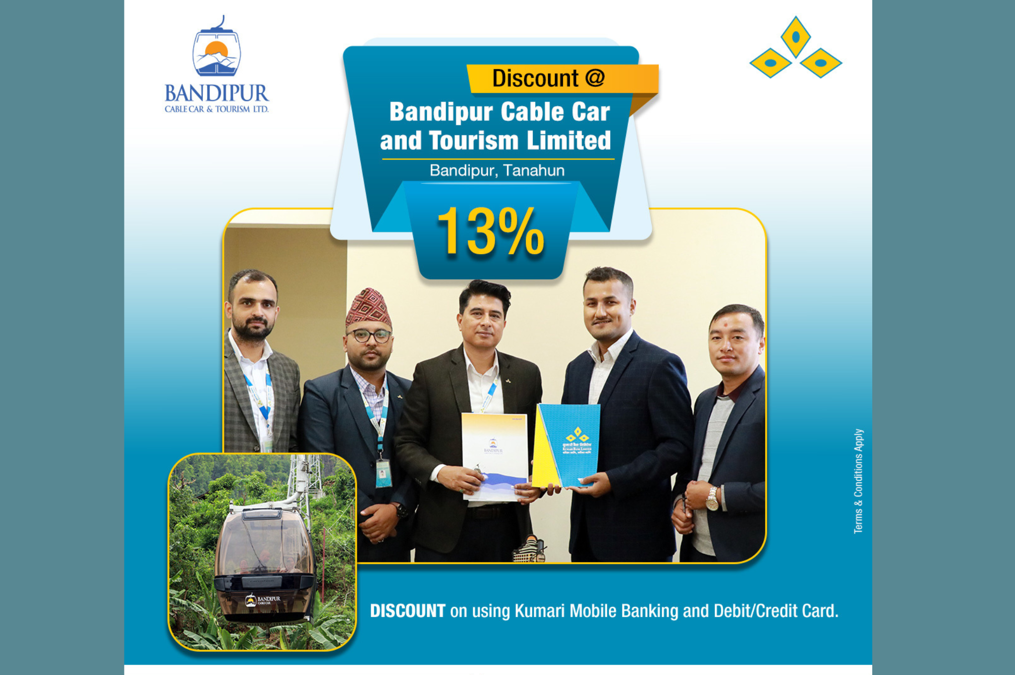 Kumari Bank, Bandipur Cable Car partner to offer tourist discounts