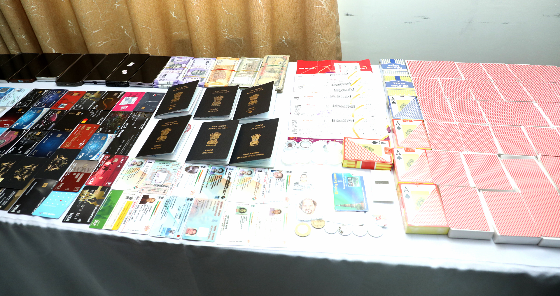 Six held in illegal gambling racket