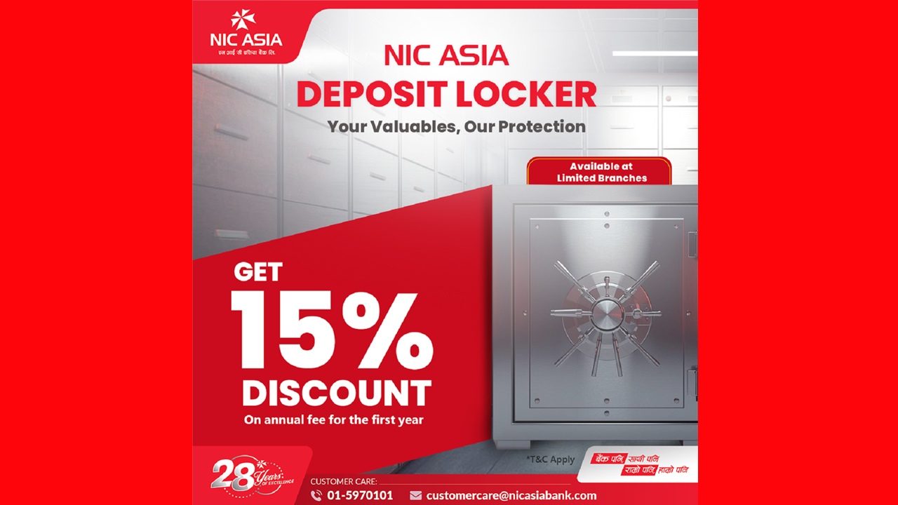 NIC Asia Bank announces special discount on locker services